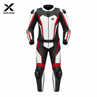 X Sports City OEM/ODM Setelan Motor Hybrid Kulit Sapi Pria 400g Custom dengan Cetak Transfer Panas, Pakaian Balap Lengan Panjang