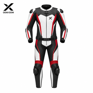 Combinaison de moto hybride pour homme en cuir de vachette 400g, personnalisée OEM/ODM, imprimée par transfert thermique, manches longues, tenue de course X Sports City - Product Image 2