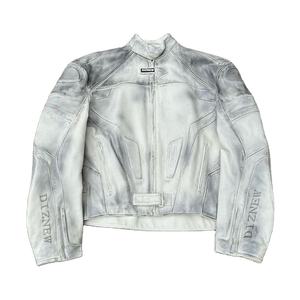 เสื้อแจ็คเก็ตหนังวัวแท้สำหรับผู้ชาย DIZNEW Fashion ออกแบบเองได้ คอตั้ง แจ็คเก็ตมอเตอร์ไซค์แบบเรียบง่ายสำหรับผู้ชาย - Product Image 1