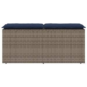 Banco de patio gris con cojín 43,3 "x 15,7" x 17,3 "Muebles de exterior con estilo de ratán polivinílico - Product Image 4