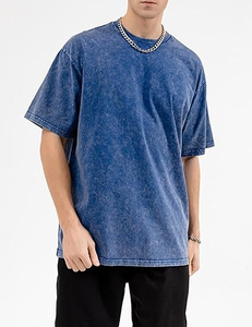 เสื้อยืดสตรีทแวร์ผู้ชายไซส์ใหญ่สไตล์วินเทจ ย้อมสีแบบแอซิดวอช ผ้าฝ้าย 100% แบบดิสเทรส ขายส่ง รับผลิตแบบ OEM - Product Image 2
