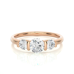 แหวนเพชรแล็บโกรว์ 18K ทองคำ 0.88 กะรัต ทรงกลม สไตล์คลาสสิก แหวนหมั้นประดับเพชรด้านข้าง ขายส่งเครื่องประดับส่งออก - Product Image 1