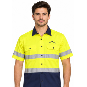 Chemises de travail haute visibilité EAZWEARS pour hommes, vêtements réfléchissants, uniformes de chantier, sourcing, export, fournisseur d'entreprise, ODM privé, sécurité - Product Image 3