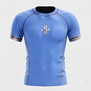 Camiseta Rash Guard de MMA de Alta Calidad en Spandex/Poliéster para Adultos con Logotipo Blanco en el Frente con Impresión por Transferencia de Calor - Product Image 2