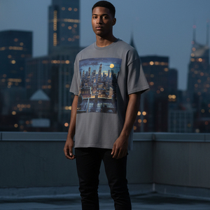 Camiseta Oversize de Diseño Novedoso, Estilo Urbano, con Bajo Deshilachado, Estampado Personalizado, Hip Hop, Ajuste Holgado, para Hombre, con Gráficos - Product Image 6