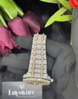 Montre pour homme Laysware Jewels Full Iced Buss VVS Moissanite, luxe, style hip-hop, acier inoxydable, saphir