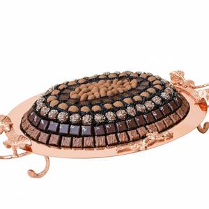 Plateau à chocolat en métal argenté fait main, design fabuleux, pour la maison, l'hôtel, la présentation de desserts, cadeau de chocolat pour mariage et événements spéciaux - Product Image 5