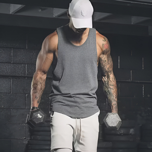 Débardeur tricoté à séchage rapide pour homme, respirant, en Spandex/Coton, pour la gym, l'entraînement, le fitness, la musculation, style streetwear personnalisé - Product Image 6