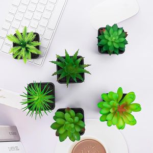 Set di 6 Piccole Piante Succulente Artificiali Realistiche in Vasi Neri per Decorazione Ufficio, Scrivania, Camera da Letto, Piante Finte per Decorazioni Casa - Product Image 4