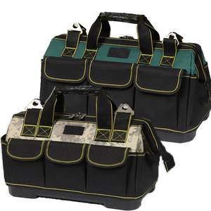 Sac à outils rouge et noir en toile, sac de transport utilitaire, pochette pour équipement avec poches avant pour atelier, garage - Product Image 2