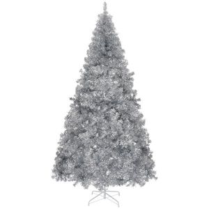 8 FT Unlit Hinged Christmas Pine Tree with 1350 Branch Tips Artificial Silver Tree with Sturdy Metal Stand - Product Image 2