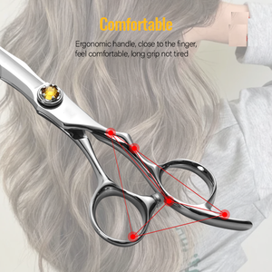 High-end Barber Scissors VG10 High Hardness Stainless Steel Hairdressing Shears <b>Sets</b> With Yellow Diamond Bearing <b>Screws</b> - Product Image 5
