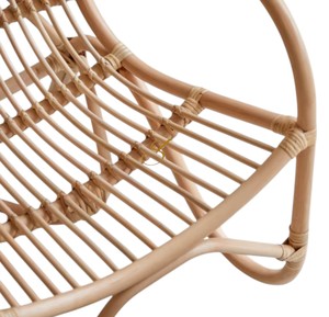 Chaise de salle à manger en rotin naturel avec pieds courbes, fauteuil en osier artisanal pour salon moderne, restaurant, café - Product Image 6