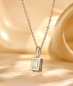 Collar con Colgante de Diamante Cultivado en Laboratorio y Esmeralda en Oro de 14K/18K, Cadena de Cable de 1 Quilate para Mujer, Joyería Fina Directo de Fábrica - Product Image 5