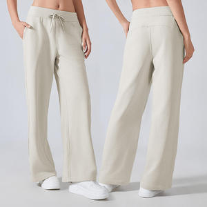 Custom Winter <b>Flared</b> Sweatpants for Women-Oversized Baggy Drawstring Jogger Track Pants with Flat Front - Product Image 6