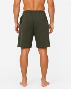 Men's Olive Green Cotton Bermuda Shorts With Drawstring Waist And Front Logo Tag Casual Style Summer Acid Wash Shorts for Men - Product Image 3