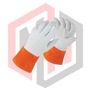 ถุงมือเชื่อม TIG แบบมีแผ่นรอง หนังวัวแท้ ทนทาน รับแรงกระแทกสูง ป้องกันการฉีกขาด ป้องกันการบาด ป้องกันไฟ ป้องกันความร้อน หนา 11 ออนซ์ - Product Image 2