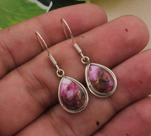 ต่างหูเงินแท้ 925 ประดับมุกสีชมพูและพลอยทองแดง ประดับเพชรซิร์คอน งานแฮนด์เมด สไตล์โบฮีเมียนสุดหรู สำหรับงานแต่งงานและงานปาร์ตี้ ขายส่ง - Product Image 3