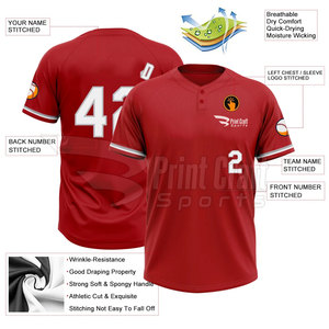 Zware, milieuvriendelijke honkbalshirts met twee knopen, op maat ontworpen, groothandel honkbalshirts met twee knopen - Product Image 3