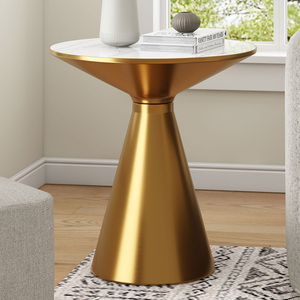 handmade <b>GOLD</b>/WHITE /metal side <b>table</b> for living room <b>small</b> round hammered metal accent <b>table</b> modern <b>gold</b> metal end <b>table</b> - Product Image 4