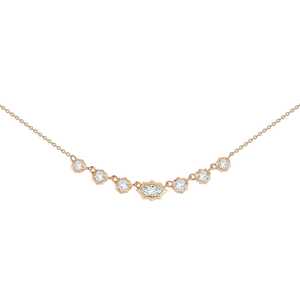 14K 18K <b>Solid</b> Gold Mixed Shape Inline Classic <b>Necklace</b> For Women's Lab Grown Diamond Pendant Spiky Prong 10k Custom Wholesale - Product Image 3