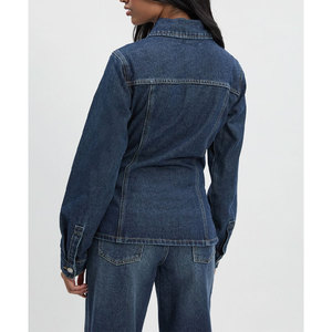 Women Oversized <b>Denim</b> <b>Jacket</b> Casual Button Front Blue Jean Coat Long Sleeve Fashion Outerwear Streetwear Style - Product Image 4