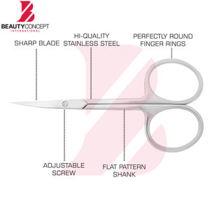 Ciseaux à cuticules en acier inoxydable de haute qualité pour manucure et pédicure professionnelle, outil de coupe de précision pour cuticules. - Product Image 3