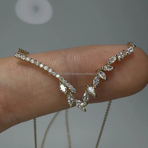 จี้ทอง14K สำหรับผู้หญิงประดับเพชรรูปทรงเก๋/Gia Lab สำหรับงานแต่งงานงานหมั้น-ของขวัญ - Product Image 5