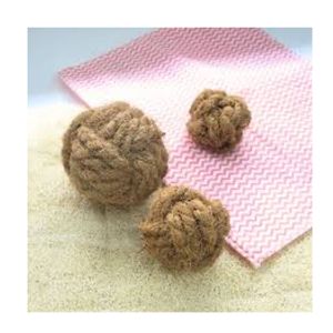 Pelota de Fibra de Coco Natural para Perros con Cuerda, Juguete Duradero para Mascotas - Product Image 3