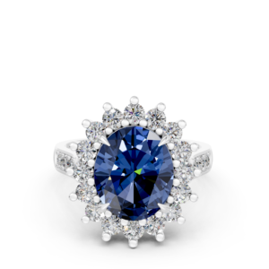 Bague de mariage en or massif 14K 9K 10K 18K avec saphir ovale 6 carats, certifiée IGI, bijoux fins éthiques, fabricant RJC, OEM E201287 - Product Image 2