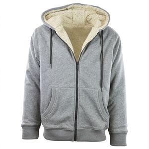 Sweat à capuche zippé pour homme, doublure Sherpa, fermeture éclair intégrale, polaire chaude, cordon de serrage, veste d'hiver respirante avec fourrure - Product Image 6