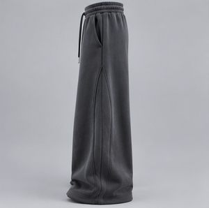 Pantalones Anchos de Hombre en Gris Oscuro, Tejidos, con Cintura Elástica y Cordón Ajustable, Estilo Urbano, Pantalones Deportivos de Otoño - Product Image 4