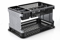 Égouttoir à vaisselle moderne à double niveau multifonctionnel argenté, amovible, écologique, étanche, organisateur de cuisine, porte-couverts et porte-tasses