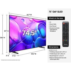 ทีวี Samsung Q6F 75 นิ้ว 4K HDR Smart QLED จอโค้ง รุ่นยอดนิยม สำหรับโรงแรม รองรับ DVB-T2 90Hz - Product Image 4