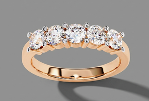 Women's 14K Gold Plated Lab Grown <b>Diamond</b> <b>Ring</b> Round Brilliant Cut IGI Certified Luxury Classic Style Engagement <b>Ring</b> - Product Image 2