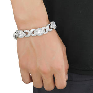 Custom 925 Sterling Silver VVS Moissanite Diamond Tennis Bracelet Hip Hop Jewelry for <b>Men</b> and Women Available for Export Price - Product Image 2