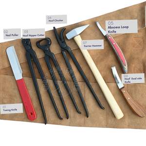 Kit de mantenimiento de pezuñas duradero para herradores con cortador de pezuñas, clincher de cocodrilo, extractor de clavos, bucle para abscesos y cuchillo de doble filo - Product Image 3