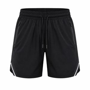 Men's Black Solid Color Canvas Knitted Drawstring Waist Breathable <b>Quick</b> <b>Dry</b> Sporty <b>Shorts</b> with Side Stripe Mid Length - Product Image 1