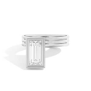 Anillos Espiral de Diamantes Cultivados en Laboratorio de 2 Quilates, Corte Baguette, Modernos, Triple Platino, Doble Bisel, Anillos de Declaración, Venta al por Mayor, Oro Sólido de 14k - Product Image 5