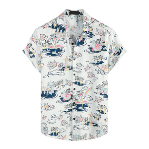 เสื้อเชิ้ตฮาวายแขนสั้นลายดอกไม้สับปะรด ปกคอพับ ผ้าโพลีเอสเตอร์ป๊อปลินระบายอากาศได้ดี น้ำหนัก 140 กรัม ทอแบบพิเศษ เหมาะสำหรับวันหยุดฤดูร้อน - Product Image 4
