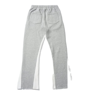 2025 personnalisé haute qualité Baggy gris pantalons de survêtement pour hommes grande taille Baggy gris Flare pantalon nouveau Design plat avant peint décoration - Product Image 2
