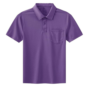 Men's Solid Pattern for Polo <b>Shirt</b> 100% Polyester 220 Grams Breathable Knitted Fabric OEM Service with Front Logo - Product Image 1