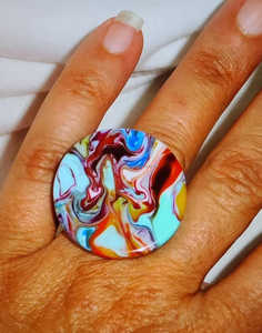 Wholesale Customized Best Quality Handcrafted High Polished Beautiful Colorful Fashion <b>Resin</b> <b>Ring</b> for Women Handmade in India - Product Image 3