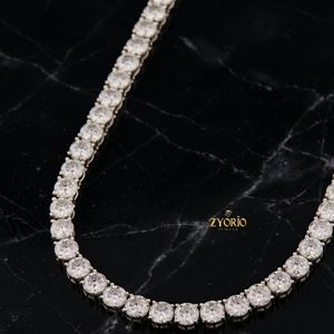 Luxury Round Cut Diamond Tennis <b>Necklace</b> for Women 925 Sterling Silver Bridal <b>Statement</b> Jewelry Elegant American <b>Necklace</b> - Product Image 1