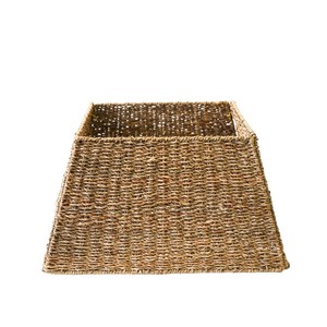 Handmade Woven Seagrass Square <b>Christmas</b> <b>Tree</b> Collar Rustic <b>Tree</b> <b>Base</b> Cover Holiday Decoration - Product Image 1