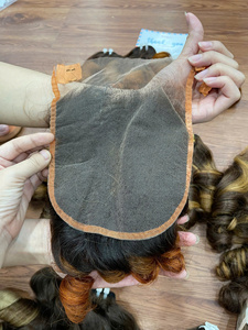 BEST QUALITY!!! Steam Bouncy <b>Curly</b> Lace Closure <b>Hair</b> Extensions Available in Many Colors 100% Raw Vietnamese Human <b>Hair</b> - Product Image 5