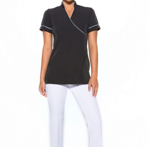 Tunique de travail pour spa, style enveloppant, nouvelle tenue de travail, uniforme d'esthéticienne pour femmes - Product Image 4