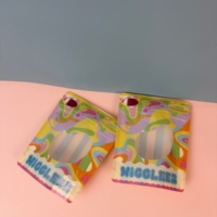 Sachet d'emballage alimentaire transparent anti-odeur personnalisé, format petit, pour bonbons et snacks, avec fenêtre transparente découpée, type pochette stand-up