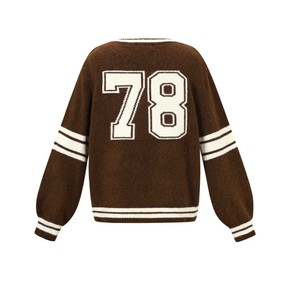 Suéter Varsity de Encaje Transpirable con Cuello Redondo y Ribete en Contraste para Mujer, Venta al Por Mayor para Boutiques de Moda - Product Image 5