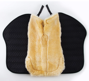 Premium Sheepskin Horse Saddle Pad Set with Matching Ear Bonnet | Hexagon Quilted <b>Equestrian</b> Saddle Cloth | Horse Riding - Product Image 3